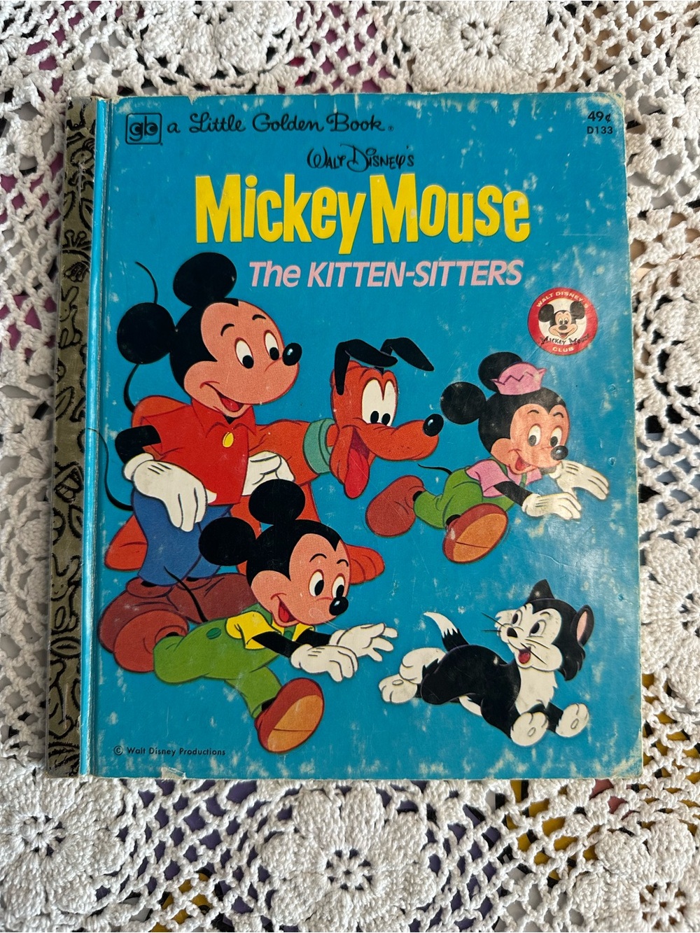 Vintage 1976 Disney Mickey Mouse The Kitten-Sitters Little Golden Books
